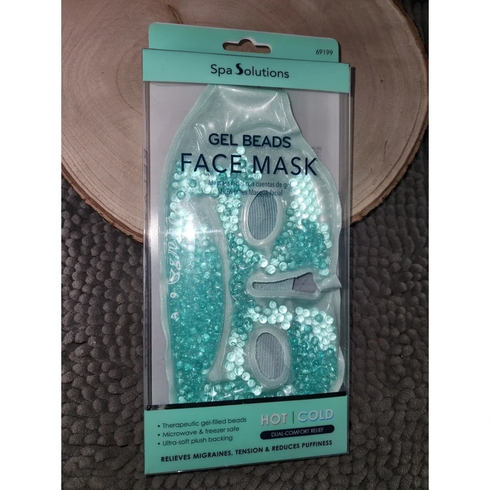Spa Solutions Gel Beads Therapeutic FACE MASK for Dual Comfort‎ Relief Hot/Cold